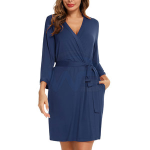 Batas de Dormir Casuales para Mujer de Alta Calidad, Ligeras, Ecológicas, Transpirables, de Poliéster/Spandex, con Cierre de Cordón, para Uso Diario en Verano - Product Image 2