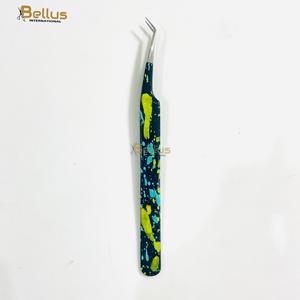 Pinzas para Pestañas con Punta de Fibra Rosa de 45 Grados, Puntas de Fibra Blancas, Agarre de Diamante, Acero Inoxidable, Logotipo Personalizado, Marca Privada - Product Image 4