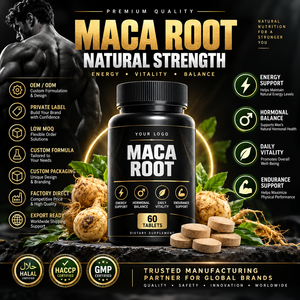 Suplemento de Extracto de Raíz de Maca Natural Halal Elma Food, 60 Tabletas Masticables, Apoyo Energético para Hombres, Metabolismo, Circulación, GMP - Product Image 1