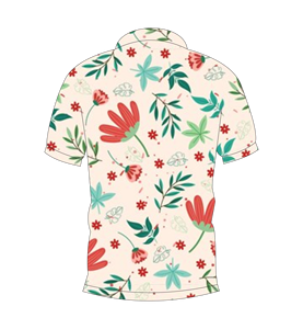 Polo pour homme à imprimé floral crème, décontracté, à manches courtes, tendance estivale - Product Image 2
