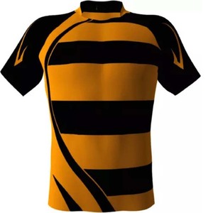 Men's Short Sleeve Rugby Jersey Striped Lime Green Black Moisture Wicking Crew Neck Polyester Sport Apparel - Product Image 6