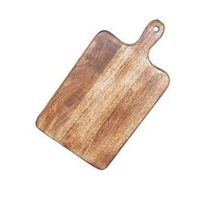 Tabla de cortar de buena calidad de madera de acacia, olivo y bambú con asa, procedente de la India. - Product Image 3