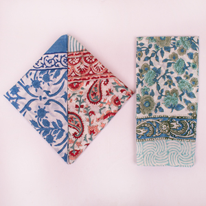 Foulard bandana multicolore en coton style bohème, imprimé au bloc, fait main, unisexe, pour le visage ou comme bandeau, Craftjaipur Rajasthan, cache-cou - Product Image 3