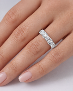 Anillo de Boda de Oro de 14K, Elegante, Estilo U, con Diamante Cultivado en Laboratorio de Corte Brillante Redondo, Fabricante de Joyería al por Mayor y al Detal - Product Image 3