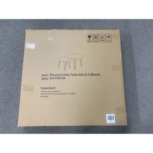 Set di 2 Tavolini da Caffè Rotondi 27.56 con Base in Metallo Resistente e Piano in Marmo, Set di Tavolini Circolari per Soggiorno - Product Image 1