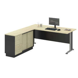 Escritorio de Oficina Moderno en Forma de L con Gabinete de Almacenamiento, Escritorio Independiente para Computadora, Material de Madera, Diseño Contemporáneo, Oficina en Casa - Product Image 1
