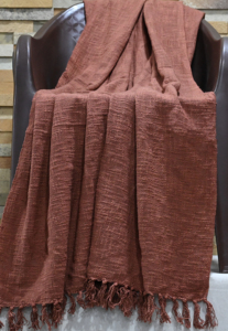 Factory Price Wholesale Handloom Cotton Throw Solid <b>Brown</b> Color Living Room <b>Sofa</b> <b>Bed</b> Runner All-Season Decorative Woven - Product Image 4