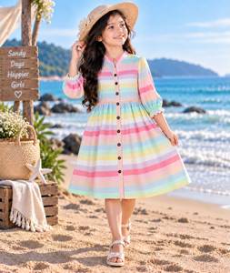 Robe de fête élégante pour filles, design unique, tenue de célébration tendance pour enfants, disponible directement en usine. - Product Image 4