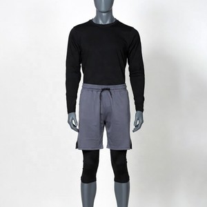 Shorts Awrah 2026 pour hommes, couleur unie, séchage rapide, avec cordon de serrage, taille mi-haute, décontractés, sportifs, en Spandex et Polyester - Product Image 1