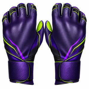 Guantes de Bateo de Cuero Personalizados con Diseño Único en Neón Morado, Agarre Superior, Rendimiento, Comodidad, Secado Rápido y Transpirables - Product Image 1