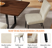 Ensemble de salle à manger moderne de 7 pièces avec table à manger extensible en MDF de couleur personnalisée pour appartement de salle à manger