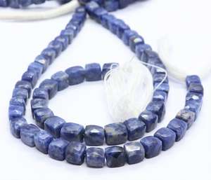 AAA Natural Sodalite Faceted Cube Gemstone Beads 6-7 MM Sodalite 3D Box Cube Beads 8 Inch Natural Sodalite Loose Beads Jewelry - Product Image 2