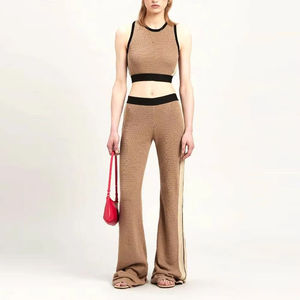 Pantalon de jogging évasé respirant pour femme 100 % coton écologique à séchage rapide, coupe ample et large - Product Image 3