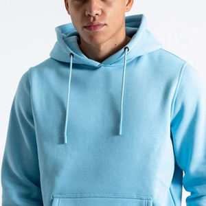 Sweat-shirt à capuche surdimensionné pour homme en coton épais 420 g/m² bleu clair avec cordon de serrage en molleton épais 100 % coton - Product Image 2