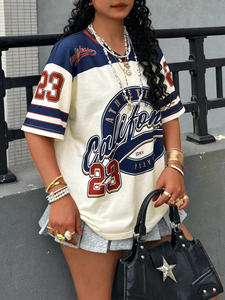 2026 Summer New Women's American Retro Sports Street Trend Comfortable Short Sleeve <b>T</b>-<b>shirt</b> - Product Image 6