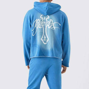 Ensemble de survêtement d'hiver brodé de haute qualité pour hommes, deux pièces, décontracté, sportif, avec logo personnalisé OEM et broderie de luxe - Product Image 5