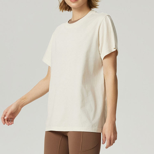 เสื้อยืดคอกลมสีชมพูสำหรับผู้หญิง ทรงหลวม สวมใส่สบาย ผ้าถักเนื้อนุ่ม ระบายอากาศได้ดี แขนสั้น เหมาะสำหรับฤดูใบไม้ผลิและฤดูร้อน - Product Image 3