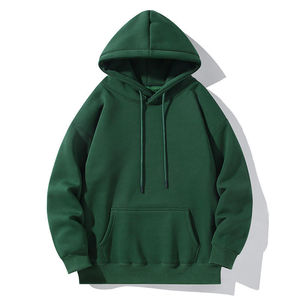Sudadera con Capucha Extra Grande Color Verde Oliva para Hombre y Mujer, Sudadera con Capucha de Punto Sólido, Mezcla de Algodón, Invierno - Product Image 1