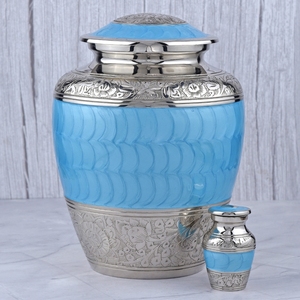 Urna funeraria de latón para adultos con diseño floral y de hojas en negro y dorado, con superficie brillante para cenizas humanas, urna conmemorativa para entierro. - Product Image 6