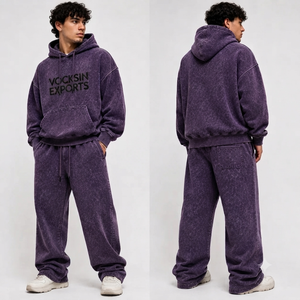 Conjunto Deportivo VocksIn Exports, Sudadera Oversize con Lavado Ácido Morado y Pantalones Anchos, Unisex, Casual, Otoño, con Cordón Ajustable - Product Image 2