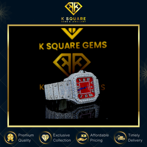 Nouvelle montre de luxe à quartz automatique en acier inoxydable, résistante à l'eau, avec bracelet en moissanite et verre saphir, la plus vendue - Product Image 6