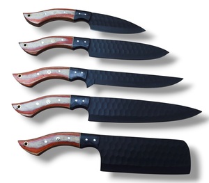 Juego de Cuchillos de Chef de Acero Inoxidable de Cinco Piezas Nordic Forge, Mangos de Madera Pakka, Juego de Cuchillos de Cocina Hechos a Mano con Bolsa Enrollable - Product Image 2