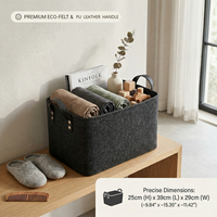Panier de rangement en feutre pliable et écologique pour vêtements, jouets et articles divers, idéal pour la maison