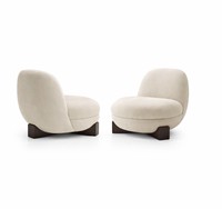 Fauteuil lounge moderne Andalusia rembourré avec base en bois massif – Fauteuil d'appoint de luxe pour salon et hôtellerie