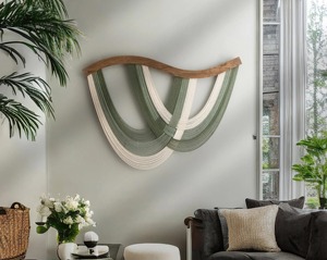 Modern Macrame Wall Hanging Dual Tone Rope Design Perfect for Living Room Bedroom <b>Decor</b> and Stylish Home Interiors From India - Product Image 4