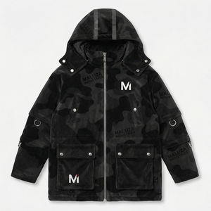 Veste streetwear à capuche camouflage urbain pour homme, multi-poches, hiver, vêtements MALUZA INDUSTRIES - Product Image 1