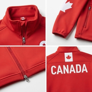 Veste Softshell Personnalisée Haut de Gamme pour le Curling, Style Équipe Canada, Coupe Ajustée, Vêtement d'Extérieur Olympique pour Femme, Fabricant OEM de Produits Sportifs - Product Image 4