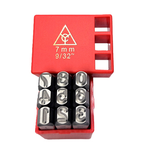 7mm 9/32 inch Steel Number <b>Punch</b> <b>Set</b> 0-9 9pcs Cr-V 6150 HRC 58-62 Lot Number Marking Proportional Font OEM/ODM Taiwan - Product Image 2