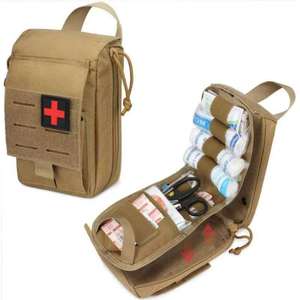 Bolsa de Primeros Auxilios Compacta e Impermeable, Bolsa Médica Táctica Negra Resistente con Diseño de Triple Pliegue Desmontable y Sistema MOLLE - Product Image 2