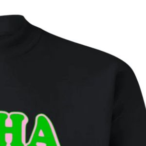 Sudadera Negra con Gráficos AKA, Cuello Redondo, Manga Larga, Puños Acanalados, Informal, para Mujer, Top de Felpa, Moda Urbana, Uso Diario - Product Image 4