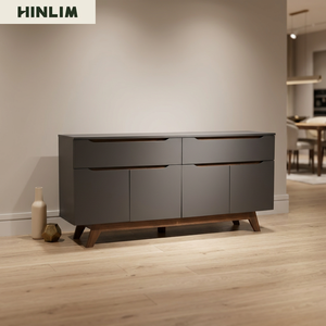 Modern Minimalist <b>Sideboard</b> Wood <b>Storage</b> Cabinet Midcentury Design Living Room Furniture for Urban Dining Room - Product Image 3