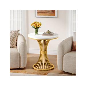 Premium Hexagonal <b>Side</b> <b>Table</b> With White <b>Marble</b> <b>Top</b> And Gold Metal Frame Stylish New Design Modern End <b>Table</b> - Product Image 2