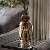 Diffuseur de parfum d'ambiance AIKUN de luxe à bâtonnets en bois, flacon en verre fumé rechargeable, ensemble de parfum d'intérieur, marque privée, longue durée, vente en gros