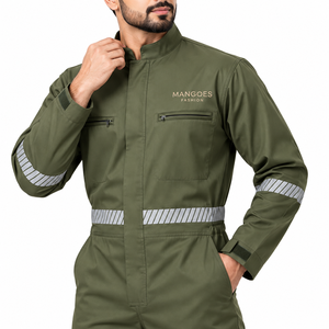 Overol de Seguridad Reflectante Mangoes Fashion, Color Verde Oliva, Corte Holgado, Ropa de Trabajo Industrial, Resistente al Agua y al Calor (Nivel 800C) - Product Image 4