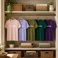 T-shirt vierge en coton peigné respirant, personnalisable avec logo imprimé en flocage, toucher doux, motifs graphiques, plusieurs couleurs unies en stock, t-shirts unis