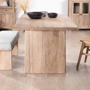 Vandana Ivory Origin dining <b>table</b> 180cm in sandblasted mango <b>wood</b> with <b>solid</b> side legs Maestro - Product Image 6