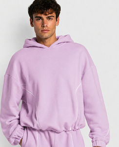 เสื้อฮู้ดดี้ผู้ชาย Orchid รุ่น Contrastline พร้อมโลโก้สั่งทำพิเศษ เสื้อสเวตเชิ้ตผู้ชายทรงโอเวอร์ไซส์ลำลอง ผ้าฟลีซพรีเมียม เสื้อฮู้ดดี้ผู้ชายแบบสวมหัว - Product Image 3