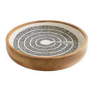 REHMAN CRAFT - Tazón de Madera Ecológico Moderno con Diseño de Hojas Verdes e Interior Esmaltado en Blanco para Ensaladas - Product Image 3