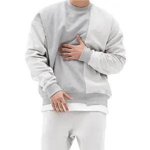 Unisex Men's Women Crew Neck Pull Over OEM Logo Custom Solid drop shoulder Casual Sweatshirt wholesale Price