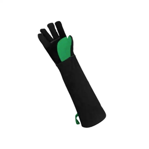 Gants de soudage en cuir de vachette renforcé de taille XL, couleur rouge, avec doublure en coton, résistants à la chaleur, protection des mains - Product Image 4