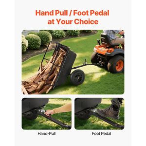 10 Cu. Rimorchio da Giardino/UTV/ATV da 227 kg (500 libbre) con Pneumatici da 16 Pollici, Carrello Ribaltabile Manuale a Spinta/Piede, Rimorchi Utilitari per Carico - Product Image 4