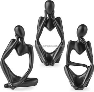 Estatua de pensador decorativa para el hogar moderno superventas, ambiente dorado para sala de estar, oficina, escritorio, abstracto de aluminio - Product Image 4