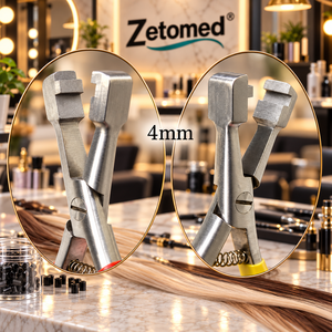 Pince à capsules pour extensions de cheveux de 6 mm, en acier inoxydable, outil de serrage pour capsules de kératine avec poignées rouges pour usage professionnel en salon - Product Image 5