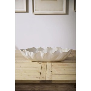 <b>Decorative</b> Handmade Ceramic Bowl Carved Wavy Edge Minimalist Design Cream Color Food Serving <b>Decorative</b> Dish <b>Decorative</b> Gifting - Product Image 2