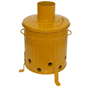 Cherry Finished <b>Portable</b> Galvanized Fire Pit waste burner with Lid for Outdoor Garden Waste Burning incinerator waste burner - Product Image 2