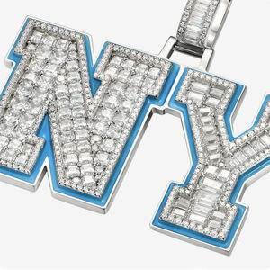 Colgante Personalizado S925 con Incrustaciones de Moissanita, Joyería Fina, Colgante de Letra con Diamantes de Moda, Estilo Hip Hop Bling Rapper, Claridad VVS - Product Image 3